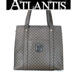 Celine Macadam Shoulder Tote Bag Black Leather